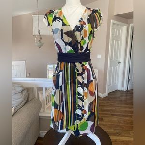 Anthropologie / Moulinette Soeurs Short Sleeve Festive Print Dress.